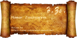 Hamar Zsuzsanna névjegykártya